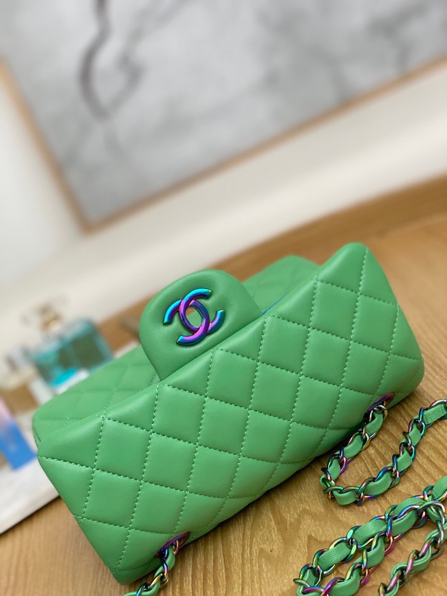 Chanel Flap Mirage Lambskin Shoulder Bag AS1116 green