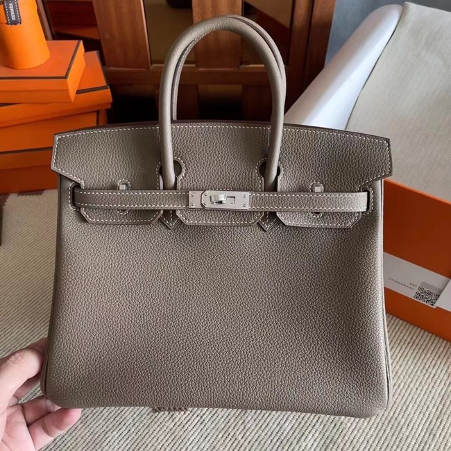 Hermes original Togo Leather HB25O dark gray