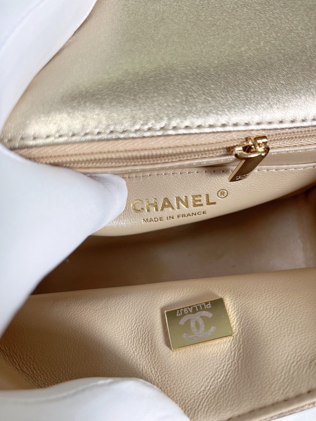 Chanel Flap Lambskin Shoulder Bag A01115 gold