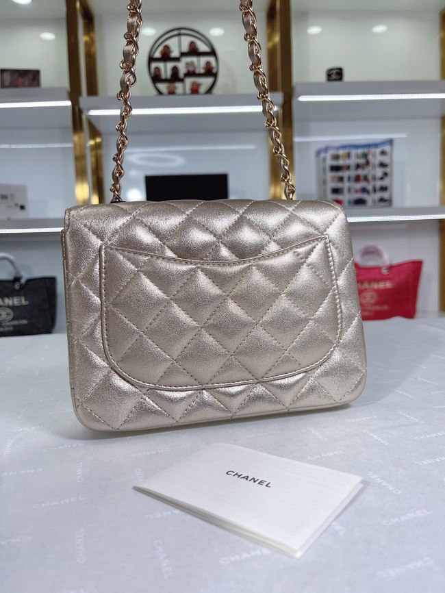 Chanel Flap Lambskin Shoulder Bag A01115 gold