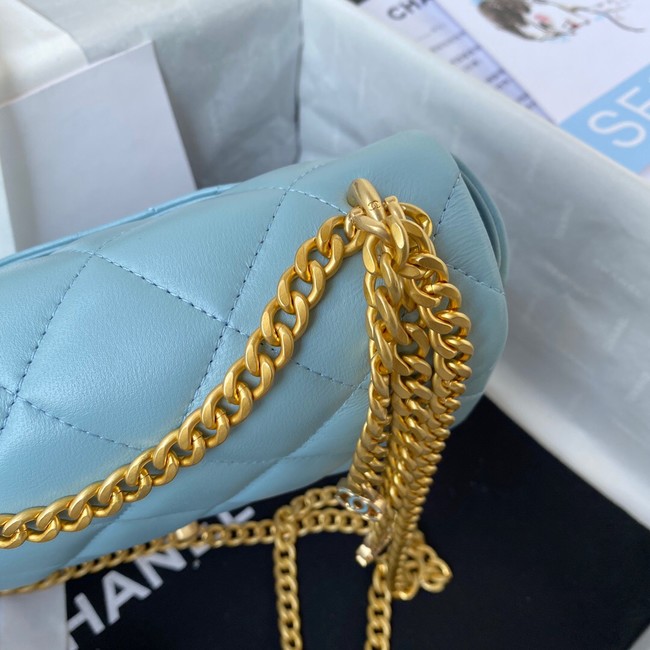 Chanel Flap Lambskin small Shoulder Bag AS3114 blue