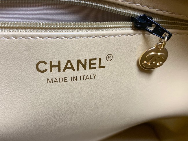 Chanel Tote Bag Grained Calfskin&Gold-Tone Metal AS1804 apricot