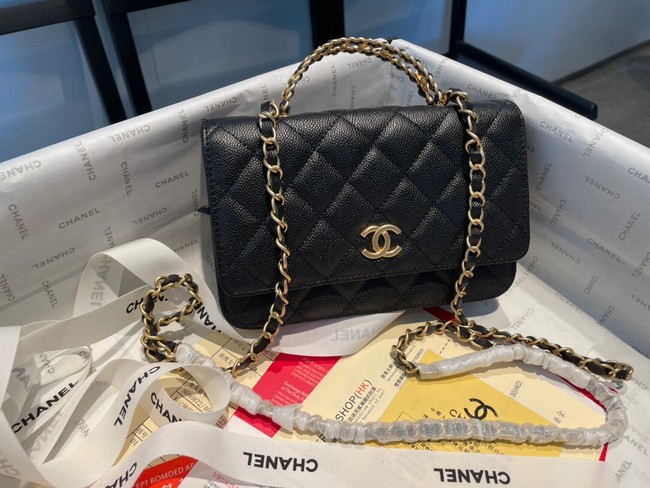 Chanel mini Shoulder Bag Grained Calfskin&Gold-Tone Metal AP2804 black