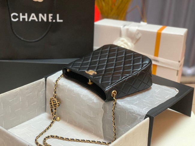 Chanel mini Shoulder Bag Lambskin&Gold-Tone Metal AS3259 black 