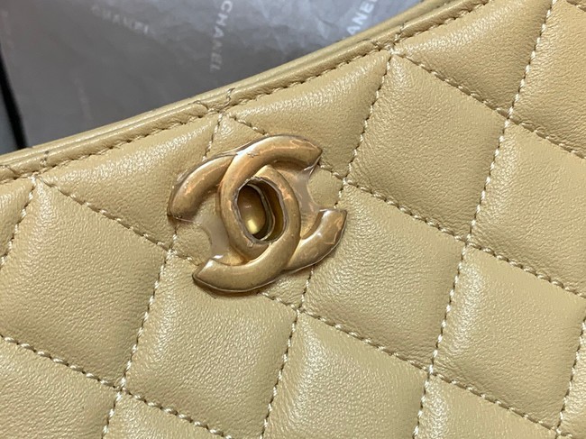 Chanel mini Shoulder Bag Lambskin&Gold-Tone Metal AS3259 yellow