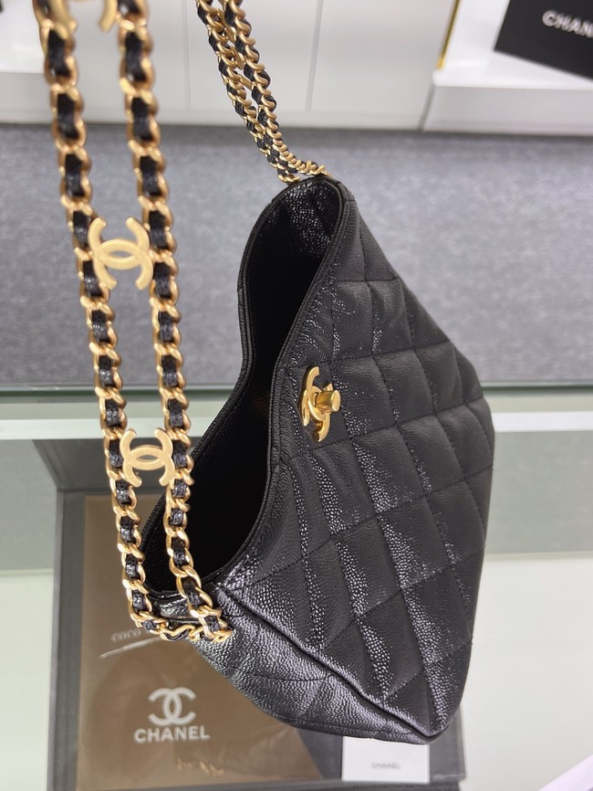 Chanel Shoulder Bag Grained Calfskin&Gold-Tone Metal AS3223 black