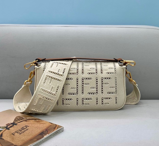 Fendi Baguette leather bag 8BR600A white