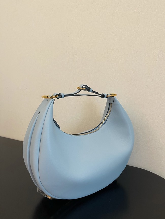 Fendi graphy Small Light blue leather bag 8BR798A