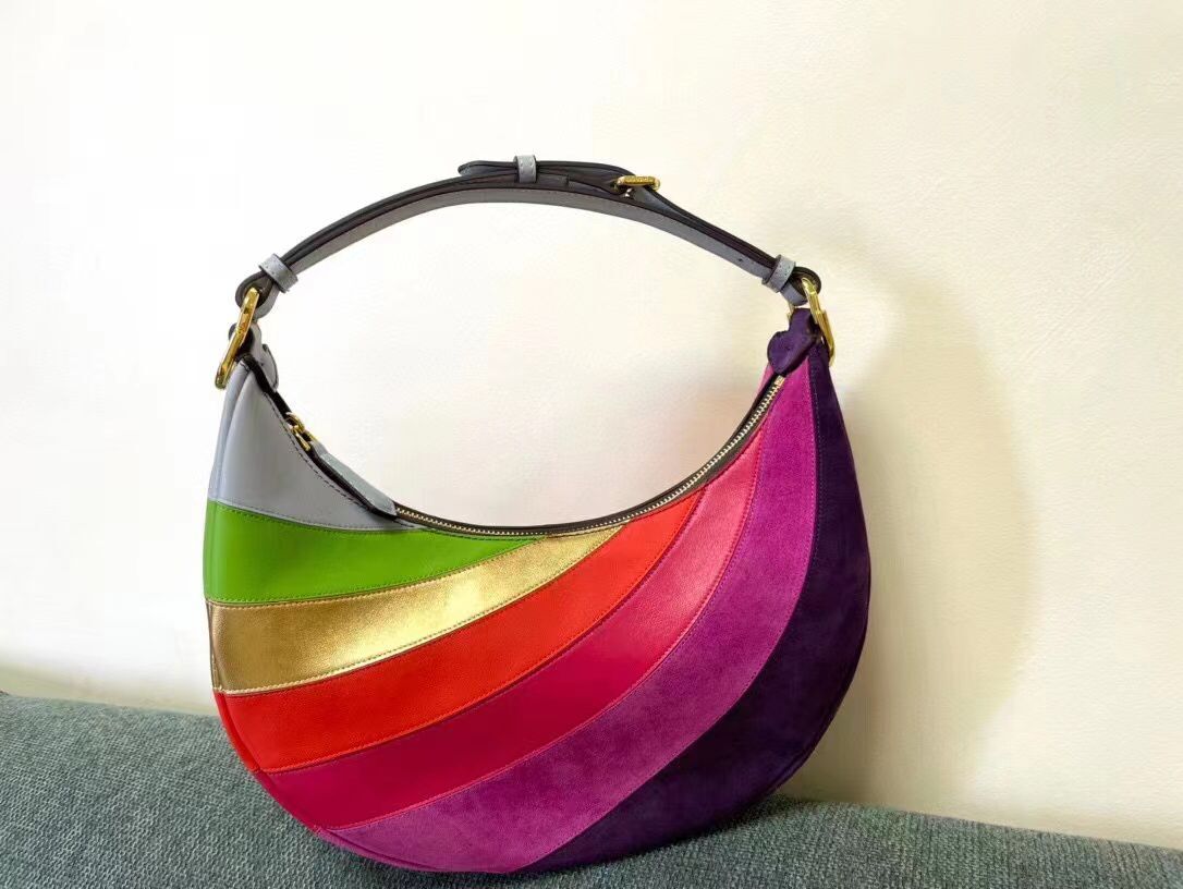 Fendi graphy Small Leather bag with multicolor inlay 8BR798A Rainbow