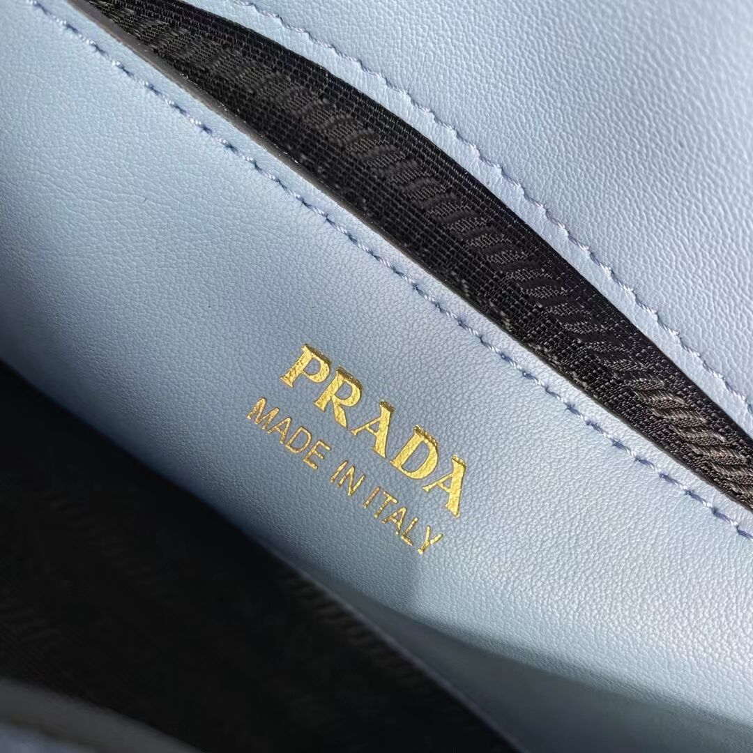 Prada Monochrome Saffiano and leather bag 1BD317 sky blue