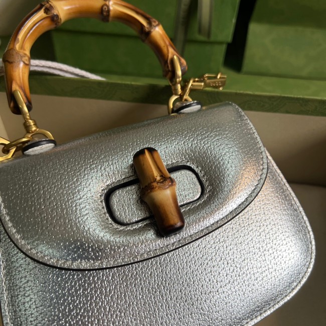 Gucci Mini top handle bag with Bamboo 686864 silver