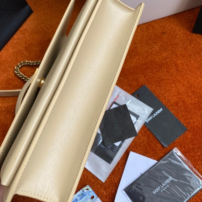 Yves Saint Laurent SUNSET MEDIUM CHAIN BAG IN SMOOTH LEATHER 442906 DARK BEIGE