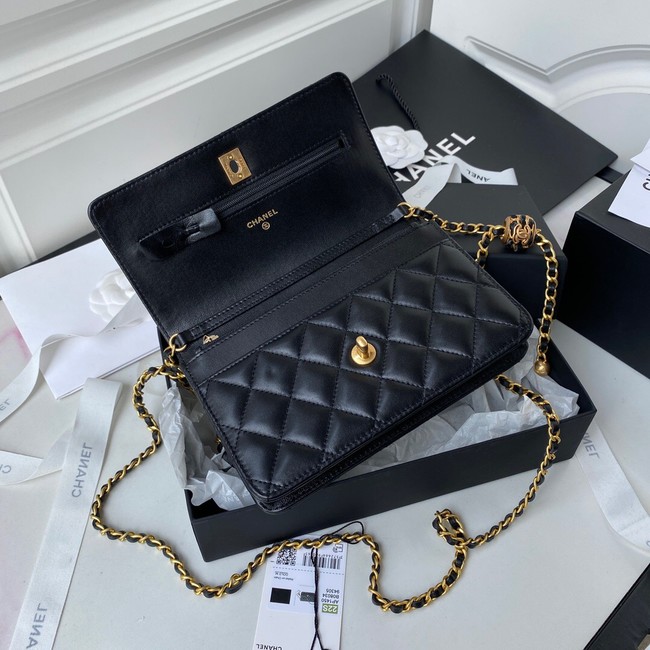 Chanel Lambskin Flap Shoulder Bag AP1450 black