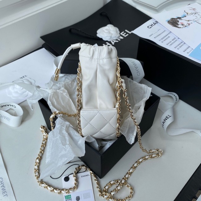 Chanel Lambskin Shoulder Bag AP2685 white