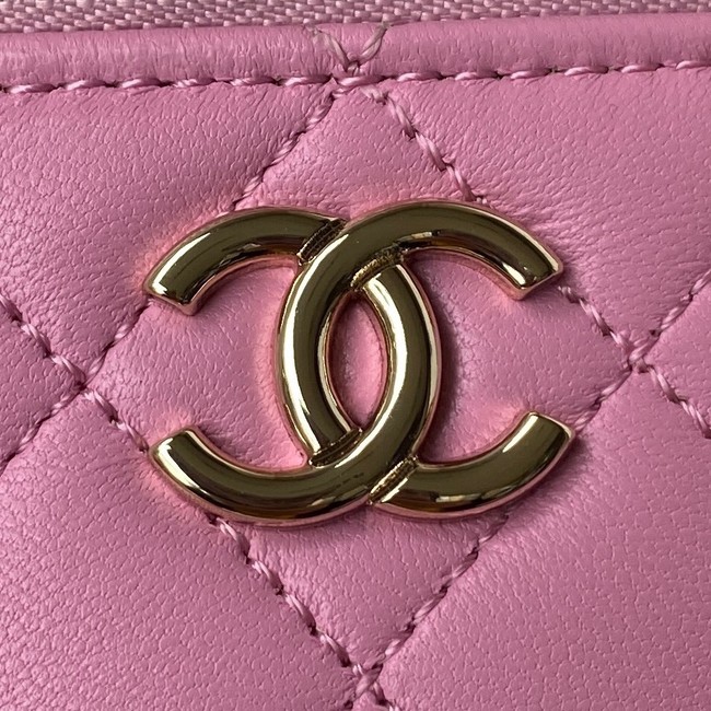 Chanel lambskin top handle bag AP2730 pink