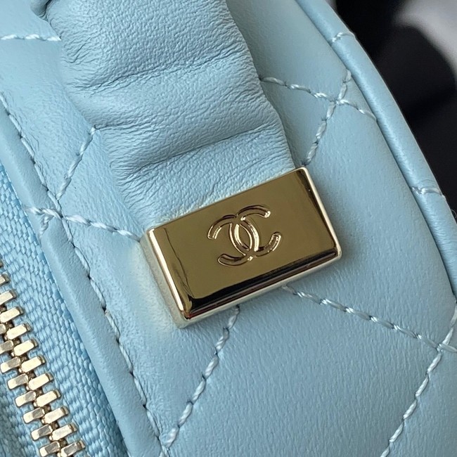 Chanel lambskin top handle bag AP27301 blue