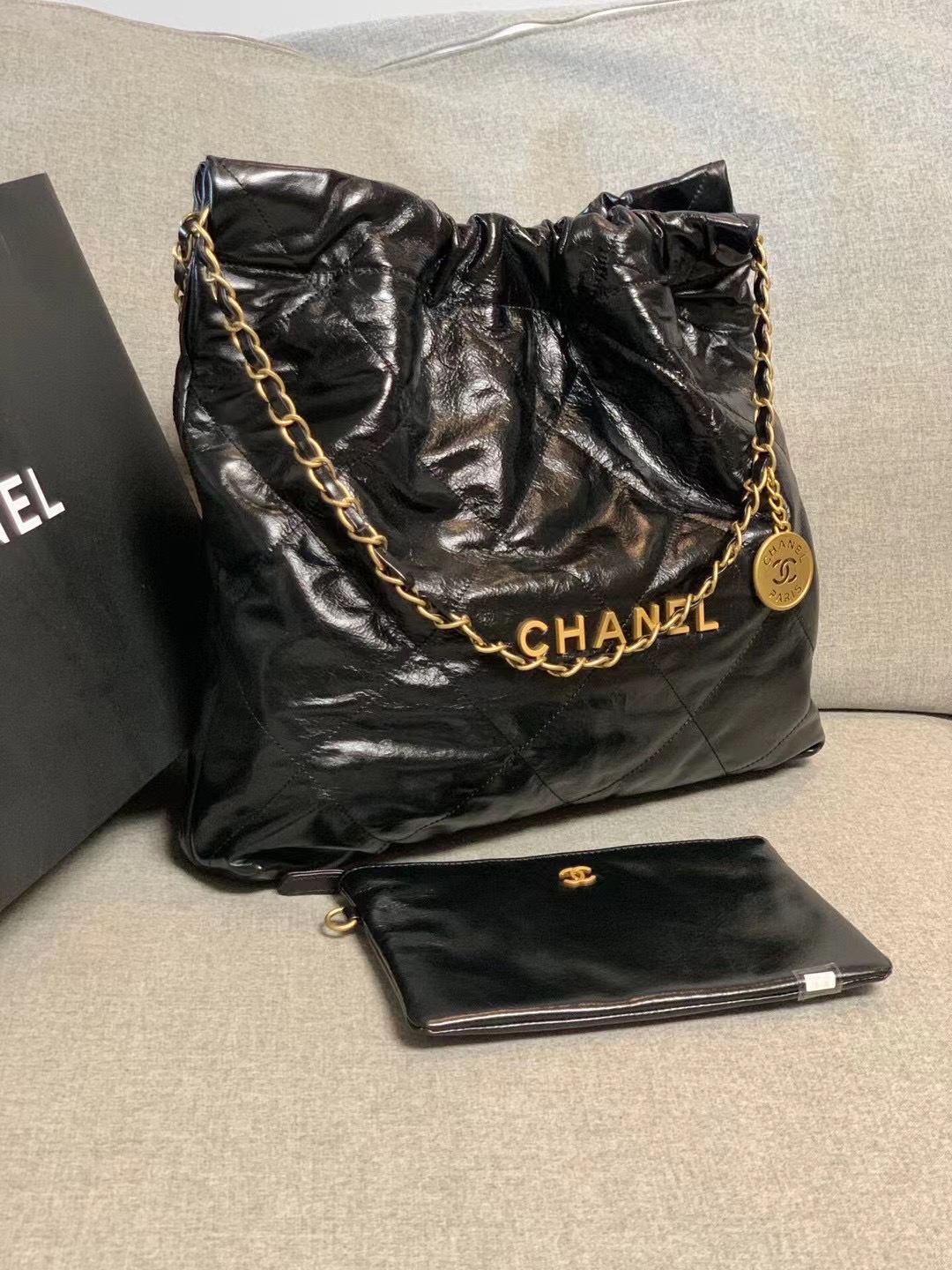 Chanel Calf leather shopping bag AS3261 black