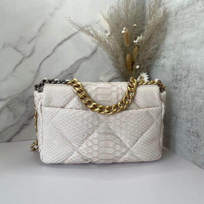 CHANEL 19 Flap Bag Original Snake skin flap bag AS1160 Cream