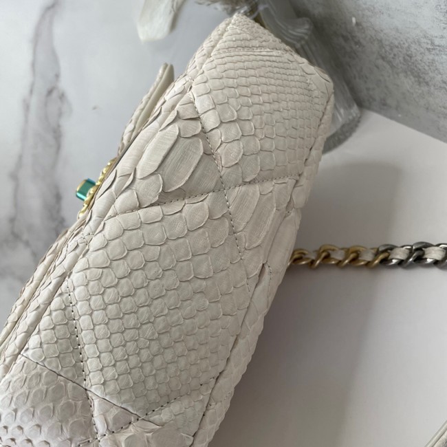 CHANEL 19 Flap Bag Original Snake skin flap bag AS1160 Cream