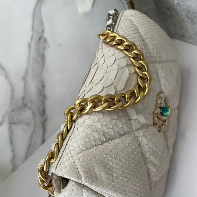 CHANEL 19 Flap Bag Original Snake skin flap bag AS1160 Cream