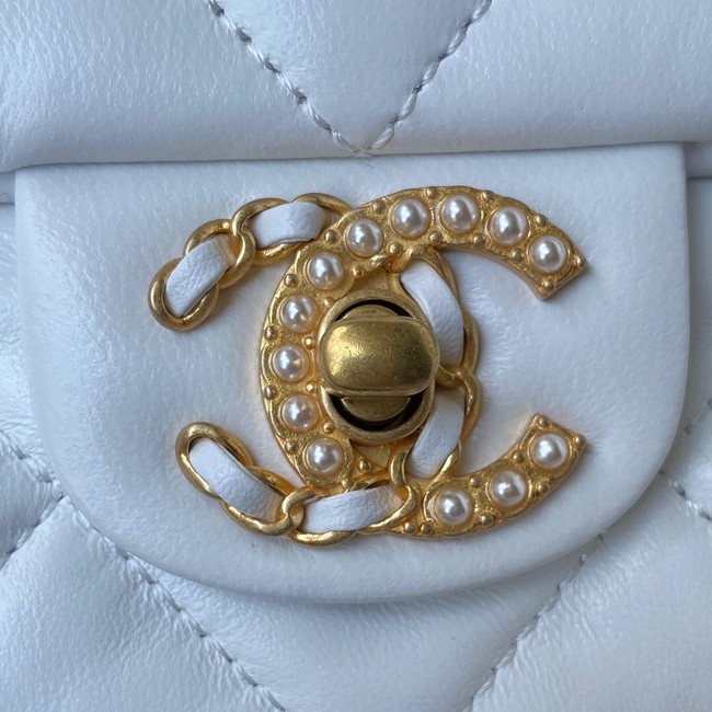 Chanel lambskin Shoulder Bag AS2563 white