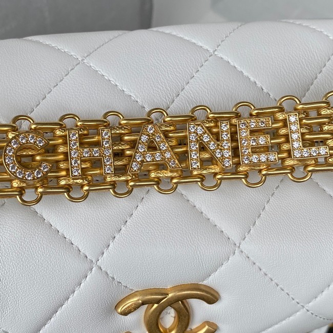 Chanel lambskin Shoulder Bag AS3242 white