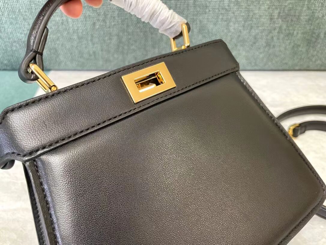 Fendi Peekaboo ISeeU mini leather bag 8BR3118 black