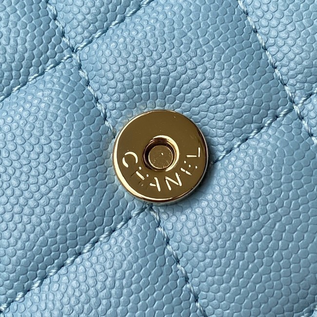 Chanel Grained Calfskin CLUTCH WITH CHAIN AP2758 blue