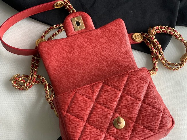 Chanel MINI FLAP BAG AS3368 Burgundy