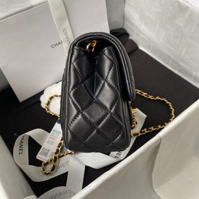 Chanel MINI Flap Bag Original Sheepskin Leather AS1786 black