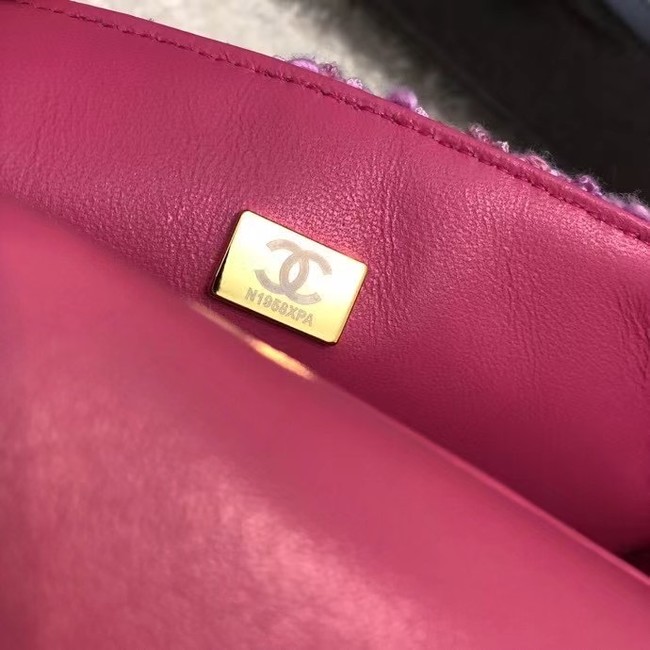 Chanel CLASSIC HANDBAG A01116 Dark Pink& gold