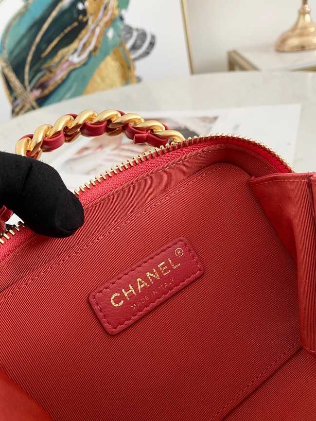 Chanel mini Shoulder Bag Lambskin & Gold-Tone Metal AS2178 red