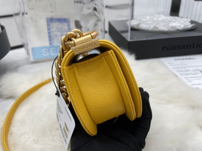 CHANEL MESSENGER BAG MINI BOY AS3315 yellow