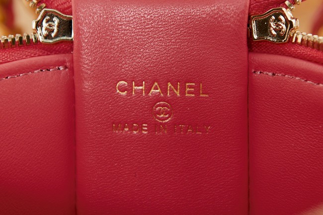 CHANEL VANITY WITH CHAIN Lambskin & Gold-Tone Metal AS2873 Pink