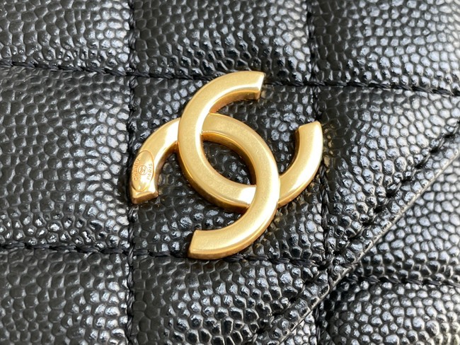 Chanel MINI FLAP BAG CLUTCH WITH CHAIN Gold-Tone Metal 22SS black