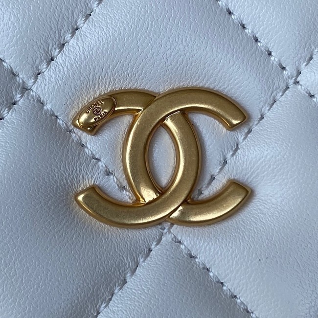 Chanel VANITY CASE Lambskin & Gold-Tone Metal AS3319 white