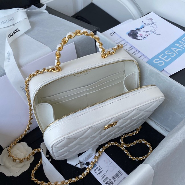 Chanel VANITY CASE Lambskin & Gold-Tone Metal AS3319 white