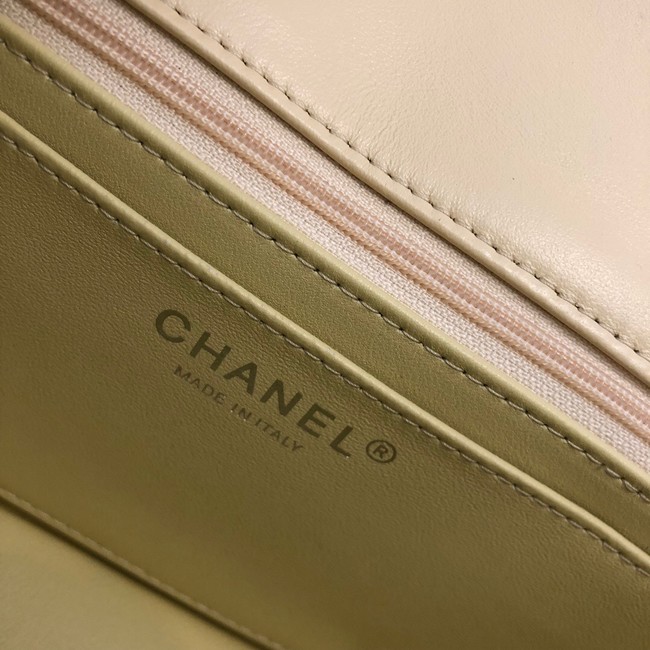 Chanel Classic Flap Bag Original Sheepskin Leather A1116 apricot&silver-Tone Metal