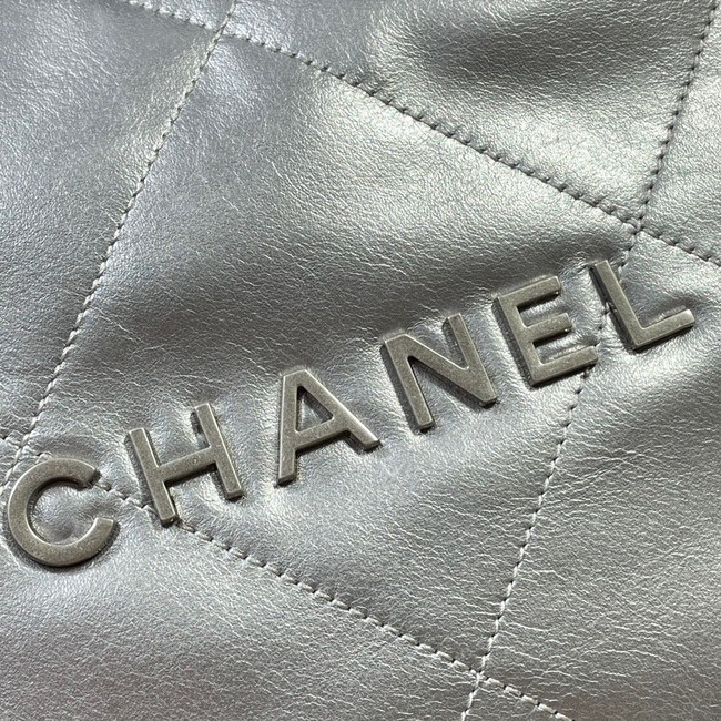 CHANEL 22 HANDBAG AS3262 silver