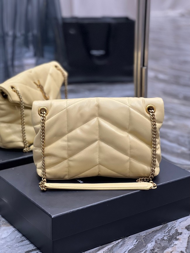 Yves Saint Laurent PUFFER SMALL CHAIN BAG IN QUILTED LAMBSKIN 5774761 yellow