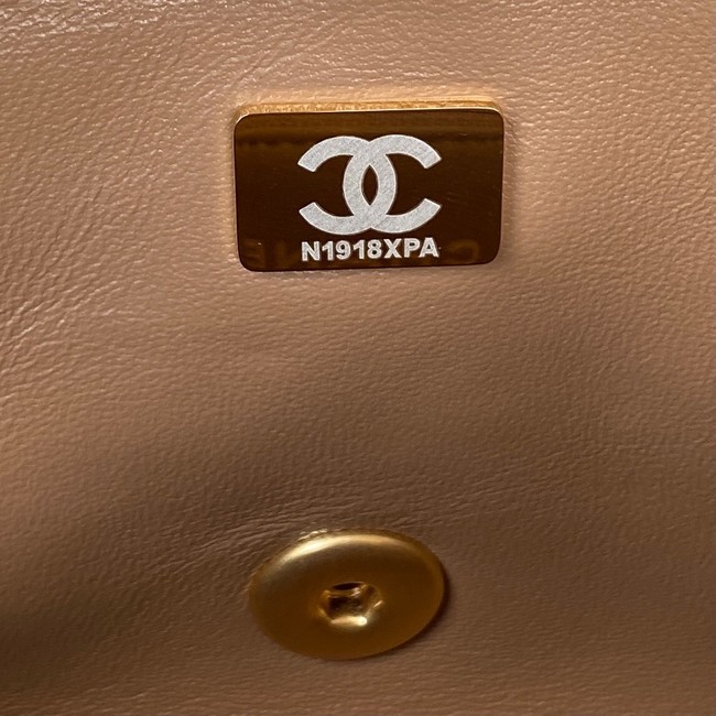 Chanel MINI FLAP BAG Lambskin & Gold-Tone Metal AS3457 apricot