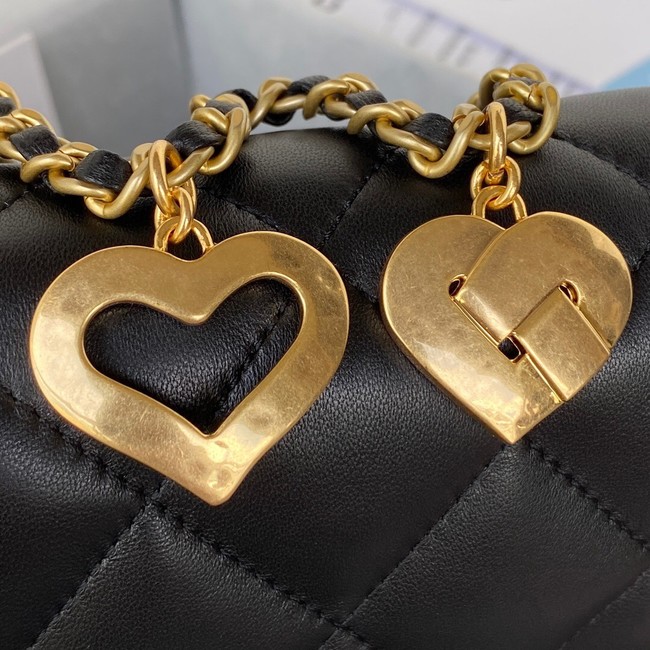 Chanel MINI FLAP BAG Lambskin & Gold-Tone Metal AS3457 black