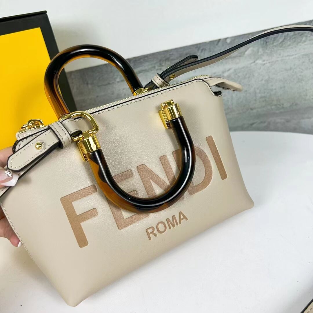 Fendi By The Way Mini Small leather Boston bag 8BS067A dove gray