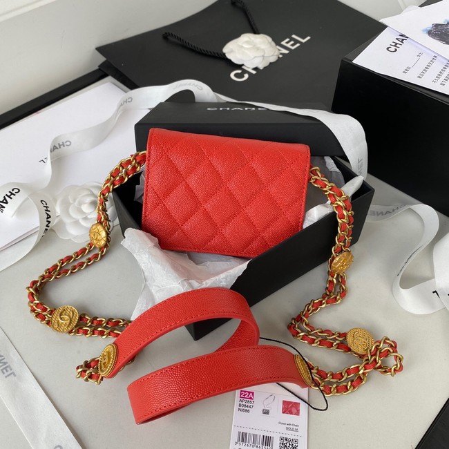 CHANEL CLUTCH WITH CHAIN AP2857 red