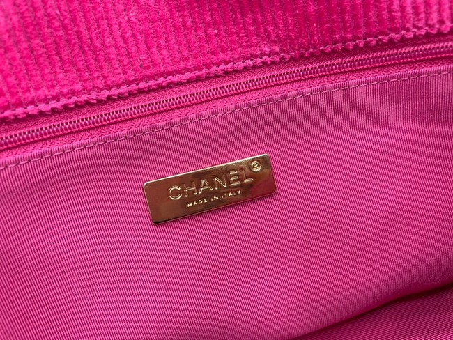 CHANEL 19 HANDBAG Corduroy AS1160&AS1161 Fuchsia