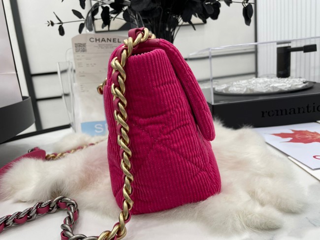 CHANEL 19 HANDBAG Corduroy AS1160&AS1161 Fuchsia