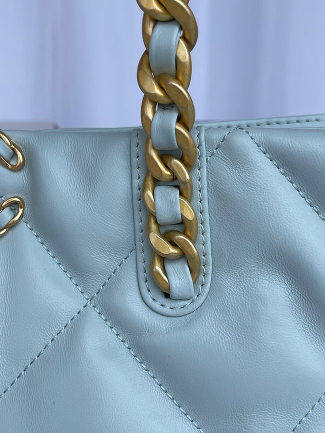 CHANEL 19 SHOPPING BAG AS3519 light blue