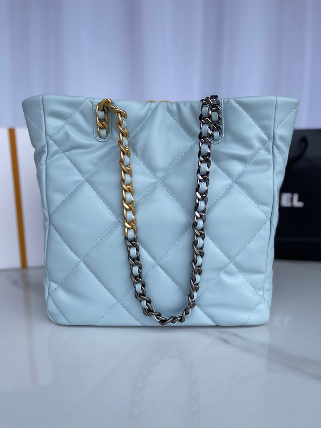 CHANEL 19 SHOPPING BAG AS3519 light blue