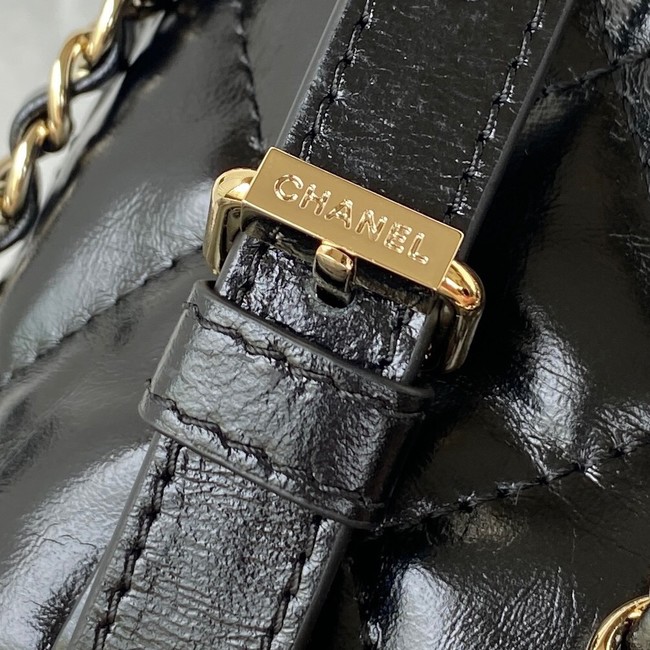 Chanel Lambskin & Gold-Tone Metal Backpack AS3332 black