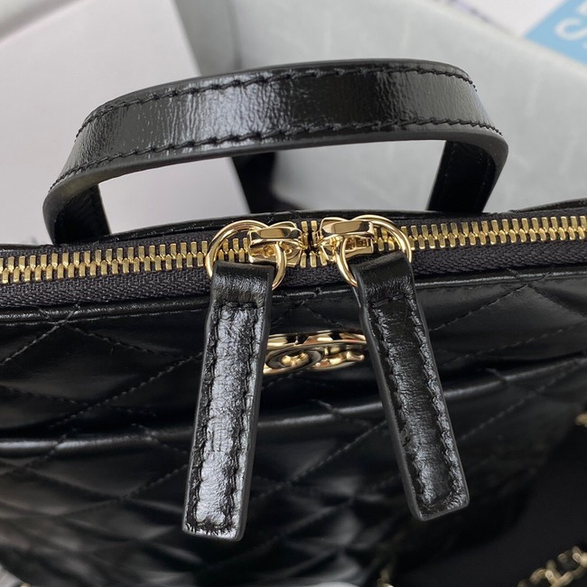 Chanel Lambskin & Gold-Tone Metal Backpack AS3332 black